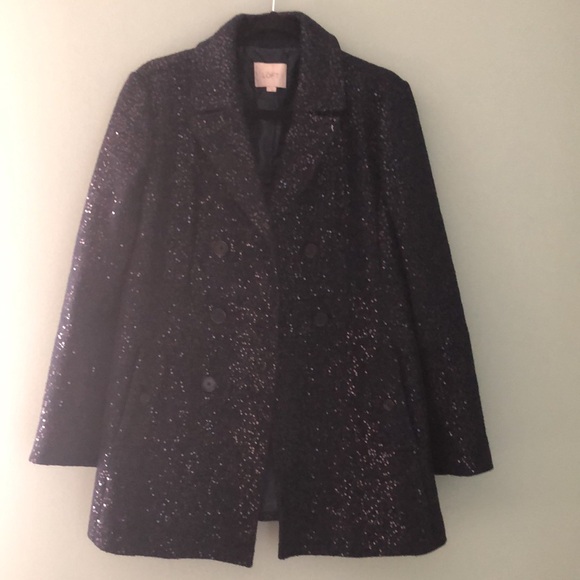 ⭕️ PRICE FIRM LOFT Navy Sequin Size 8 Peacoat - Picture 2 of 6